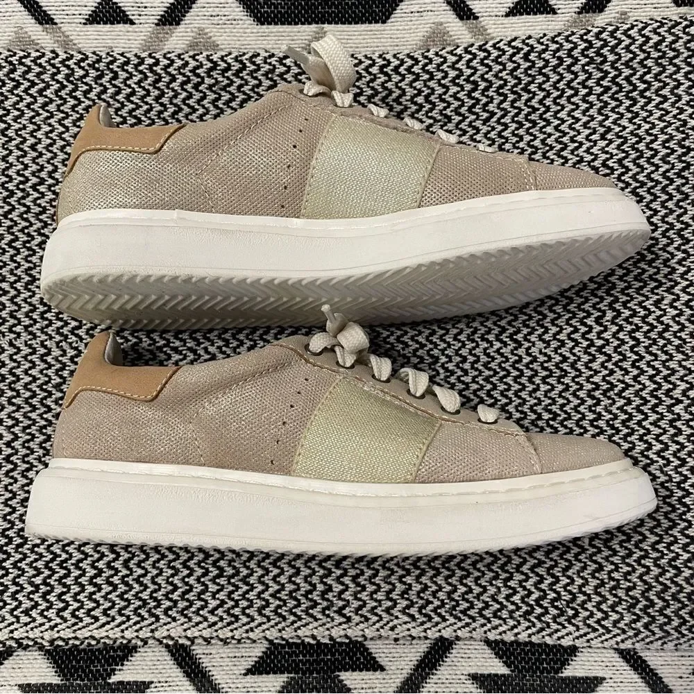 OTBT Normcore Leather Lightweight Tan Shimmer Sneakers Sz-8